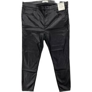 Abercrombie & Fitch Womens Pants 36/22 Super Skinny Ankle High Rise Faux Leather
